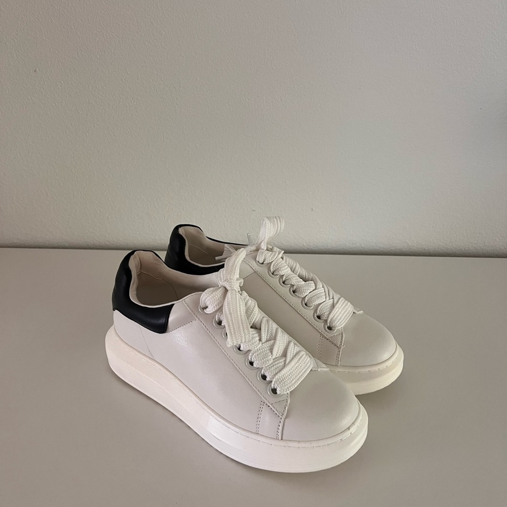 Steve Madden White and Black Sneakers